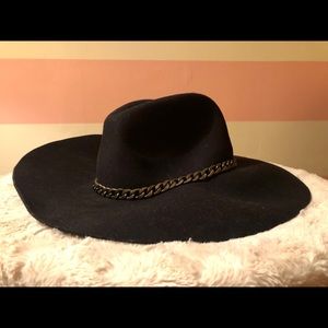 Black Felt Fedora Hat